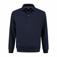 PSW300 polosweater met knoop en borstzak