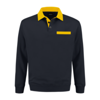 PSW300 polosweater met knoop en borstzak