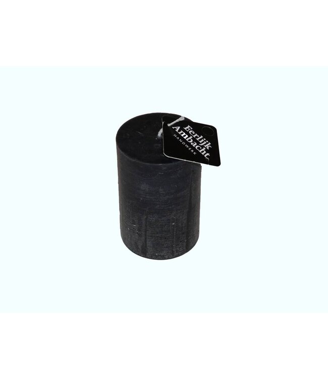 Rustieke Stompkaars Zwart Ø 68x100 mm