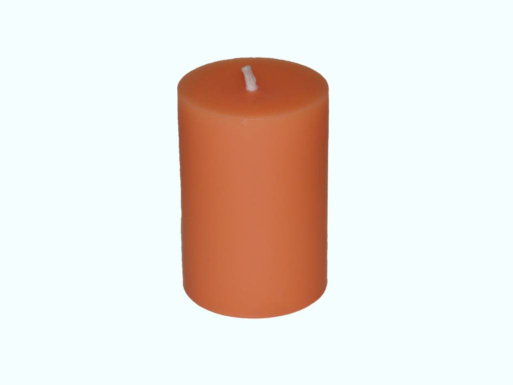 Bijzettafeltje Pigment handelaar Handmade Buitenkaars in de frisse kleur Oranje Ø 7x10cm - Kaarswinkel