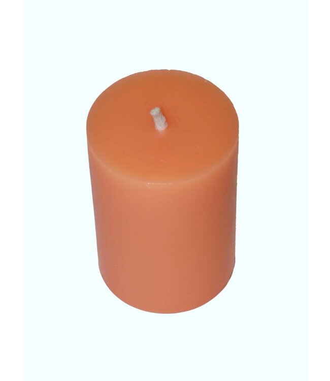 Handmade Buitenkaars in de frisse kleur Oranje Ø 7x10cm