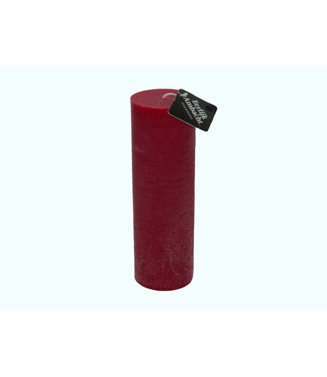 Handmade Rustieke Stompkaars Rood Ø 68x240 mm