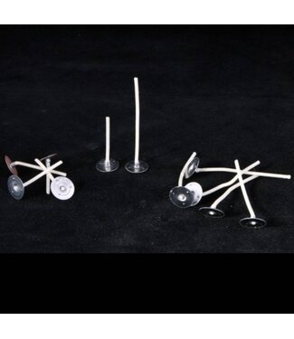 Waxinepitjes met pitvoet (100 mm) 50 st.