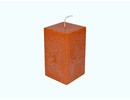 Kaars Vierkant Rustique Oranje 6x6x10 cm