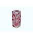 Mozaïek Kaars Vierkant Rood-Paars-Kobalt blauw 6x6x16 cm