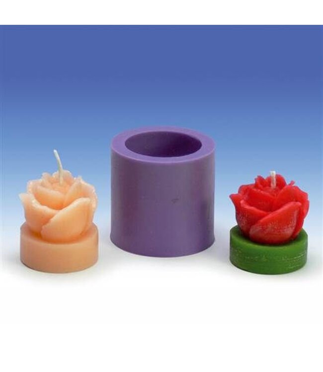 Siliconen kaarsenmal Theelicht Roos 35x37 mm - Kaarsen maken