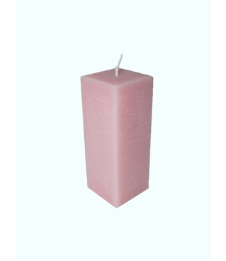 Kaars Vierkant Rustique Licht Roze 6x6x16 cm