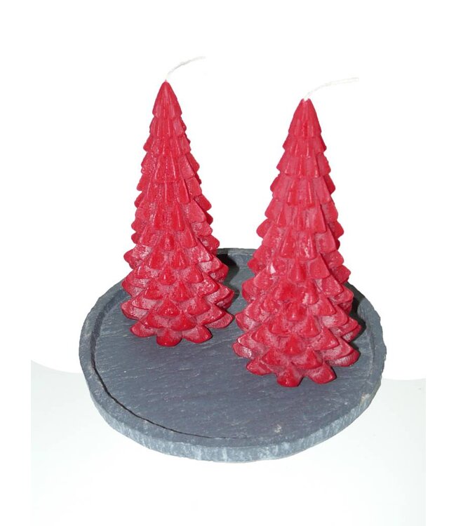 Kerstboom Kaars Rood - Christmas Tree Candle Red 20x10 cm