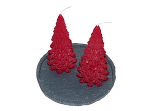 Kerstboom Kaars Rood - Christmas Tree Candle Red 20x10 cm