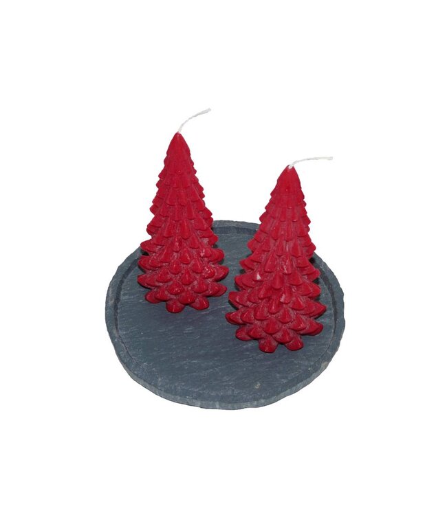 Kerstboom Kaars Rood - Christmas Tree Candle Red 20x10 cm