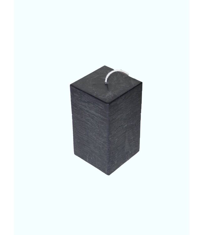 Zwarte vierkante kaars met rustique uitstraling