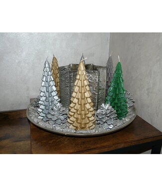 Handmade Kerstboom Kaars Goud 200x100 mm