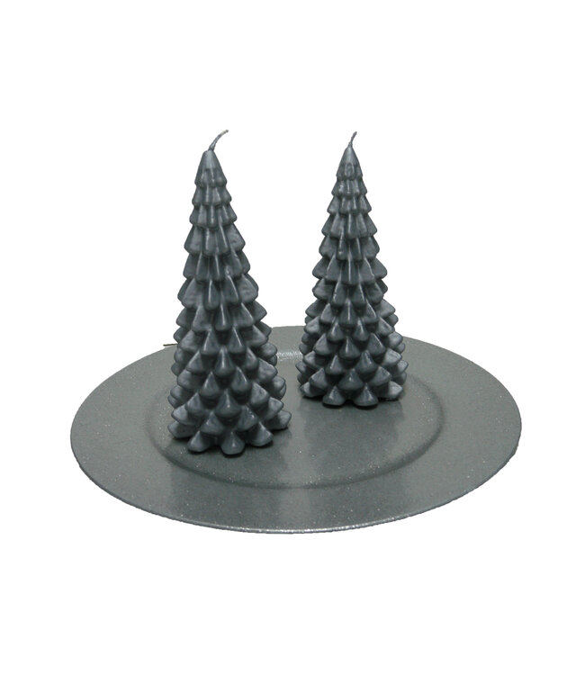 Kerstboom Kaars - Christmas Tree Candle Silver 20x10 cm