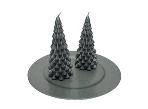 Kerstboom Kaars - Christmas Tree Candle Silver 20x10 cm