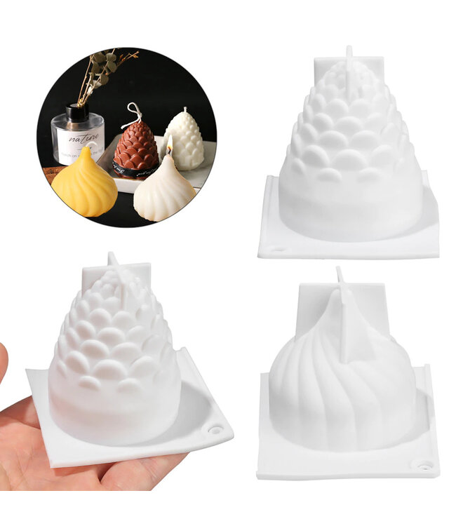 Siliconen kaarsenmal Dennenappel 70x57 mm - Kaarsen maken