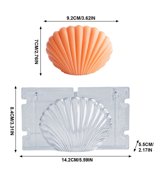 Kaarsenmal Schelp Groot 92x70x48 mm  - Kaarsen maken