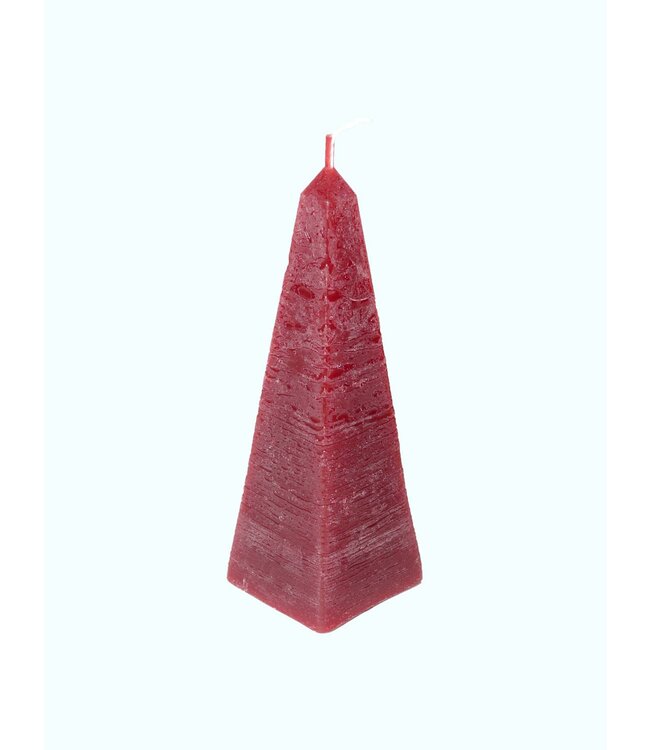Kaars Obelisk Rustique Bordeaux Rood 8x18 cm