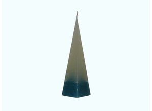 Piramide Kaars DuoColor Blauw-Wit 6x6x23 cm