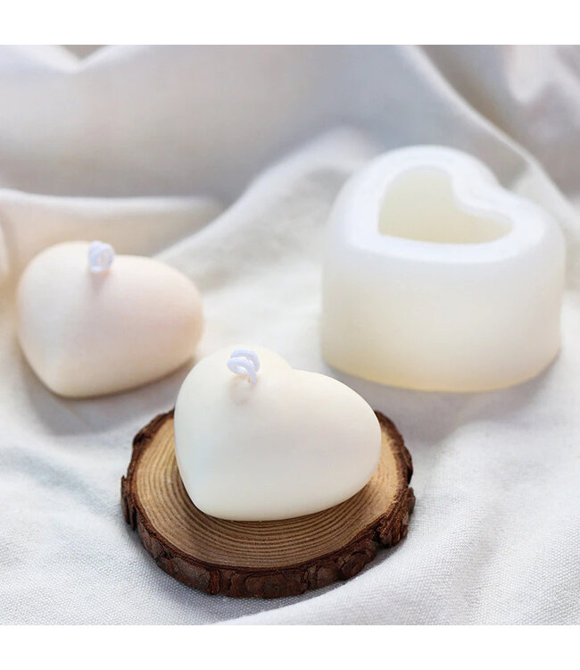 Siliconen kaarsenmal Hart 80x60x40 mm - Kaarsen maken