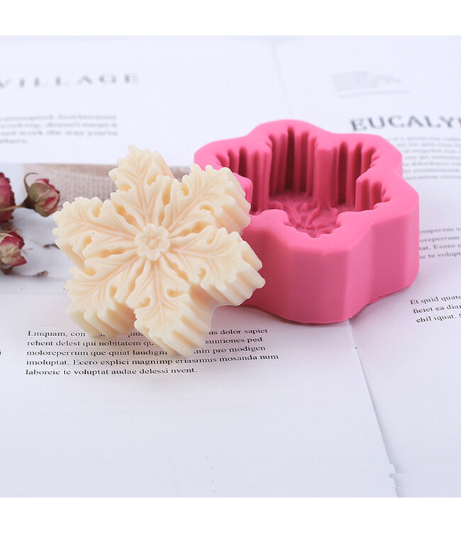 Siliconen kaarsenmal Sneeuwvlok 65x65x25 mm - Kaarsen maken