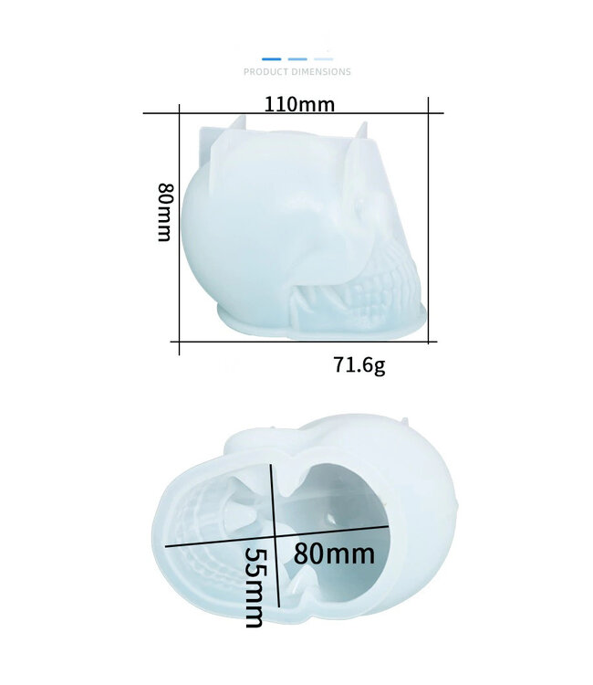 Siliconen kaarsenmal Skull 110x80 mm - Kaarsen maken