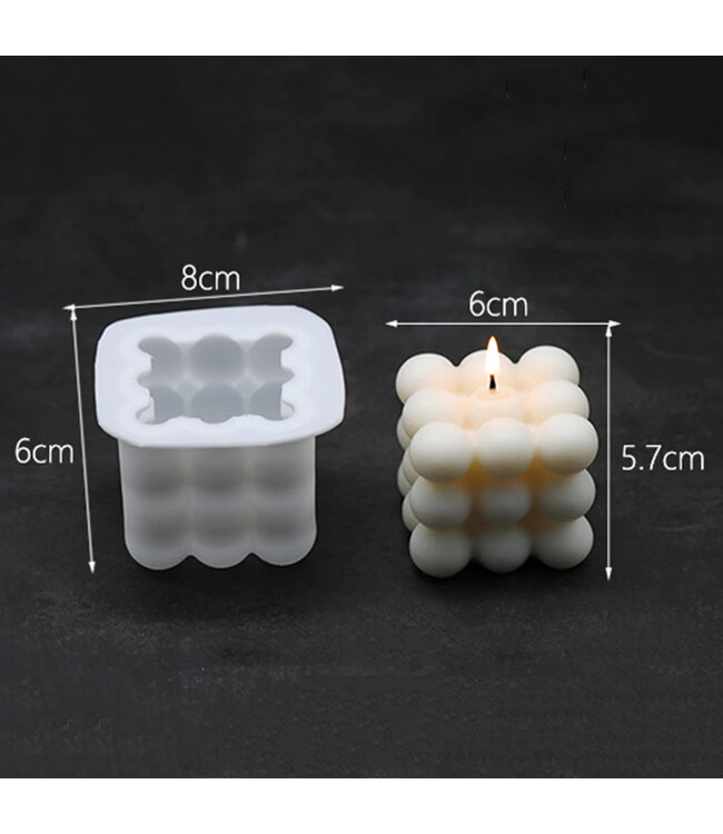 Siliconen kaarsenmal Mini Bubble 40x40x35 mm - Kaarsen maken