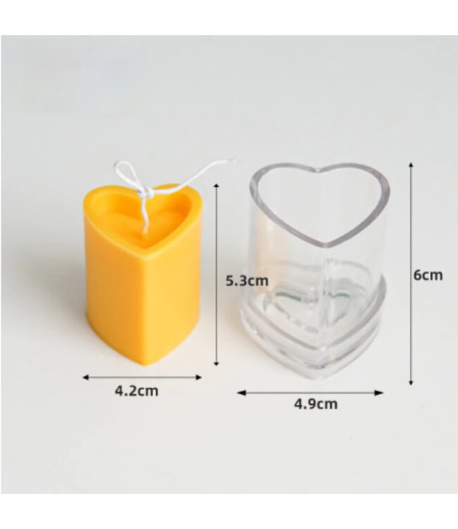 Kaarsenmal Hartpilaar klein 60x49 mm  - Kaarsen maken