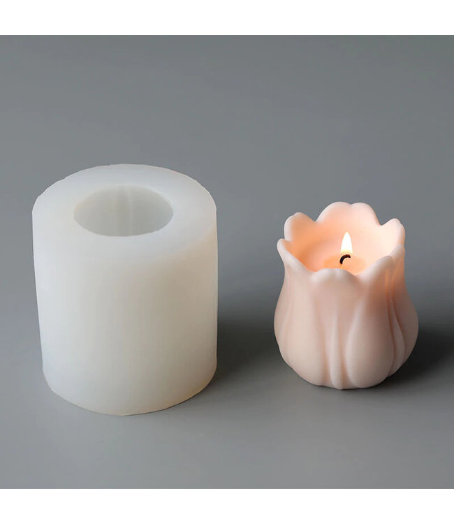 Siliconen kaarsenmal Grote Tulp 85x82 mm - Kaarsen maken