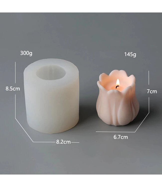 Siliconen kaarsenmal Grote Tulp 85x82 mm - Kaarsen maken