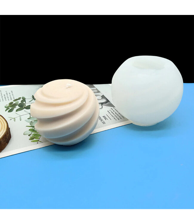 Siliconen kaarsenmal Spiraal Bol 85x73 mm - Kaarsen maken
