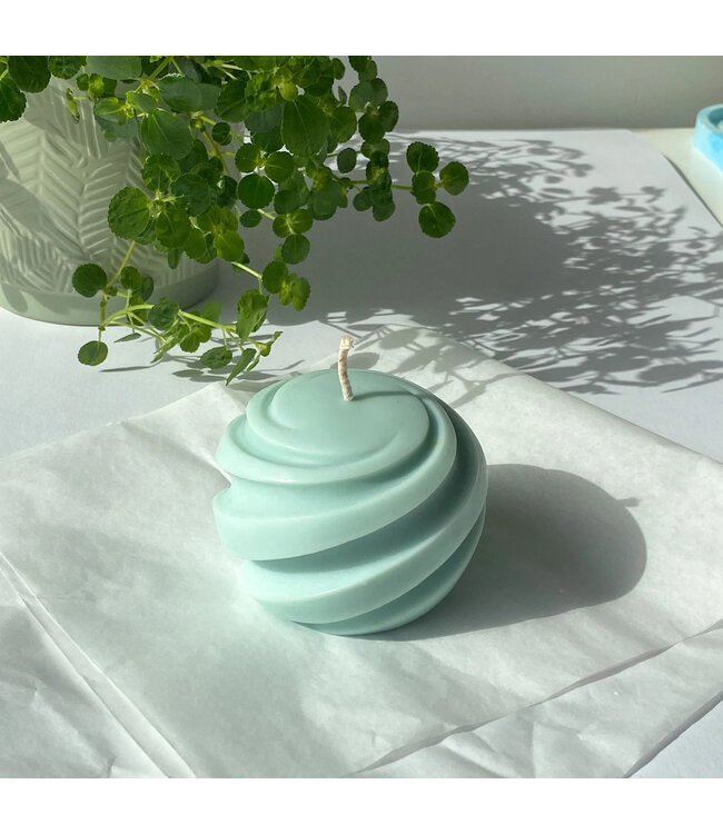 Siliconen kaarsenmal Spiraal Bol 85x73 mm - Kaarsen maken