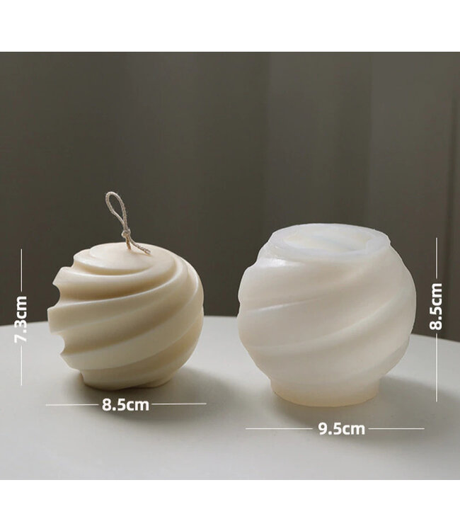 Siliconen kaarsenmal Spiraal Bol 85x73 mm - Kaarsen maken
