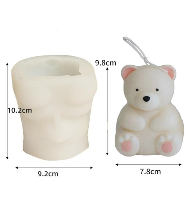 Siliconen kaarsenmal Grote Beer 98x78 mm - Kaarsen maken