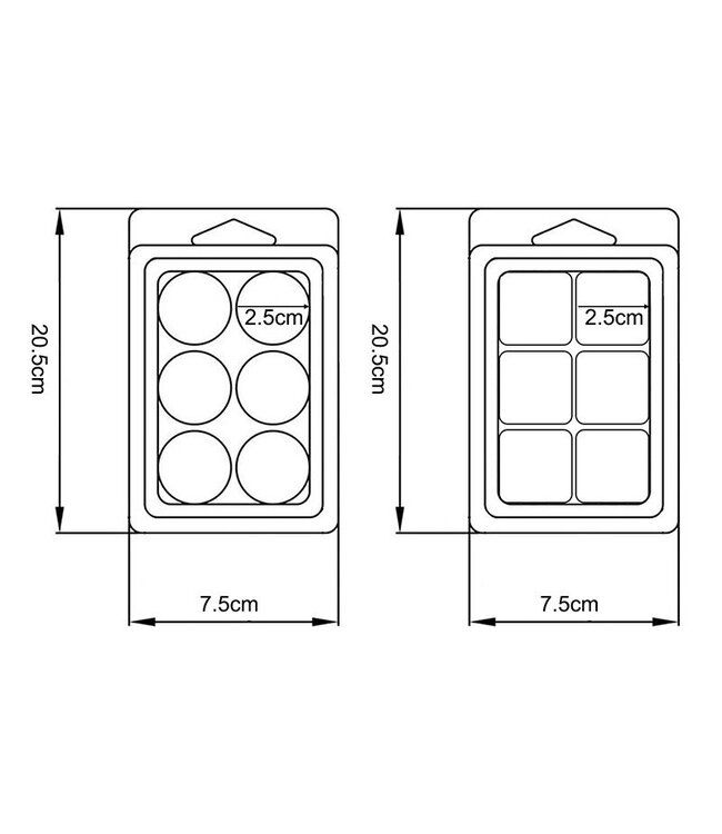 Clamshells Vierkant 6 Blocks - Zelf waxmelts maken