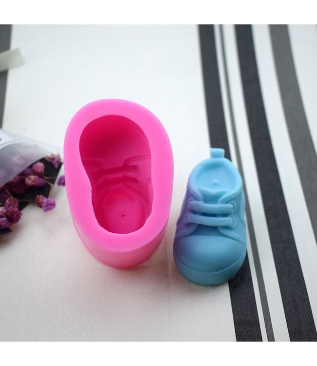 Siliconen kaarsenmal Baby Schoen 55x32x34 mm - Kaarsen maken