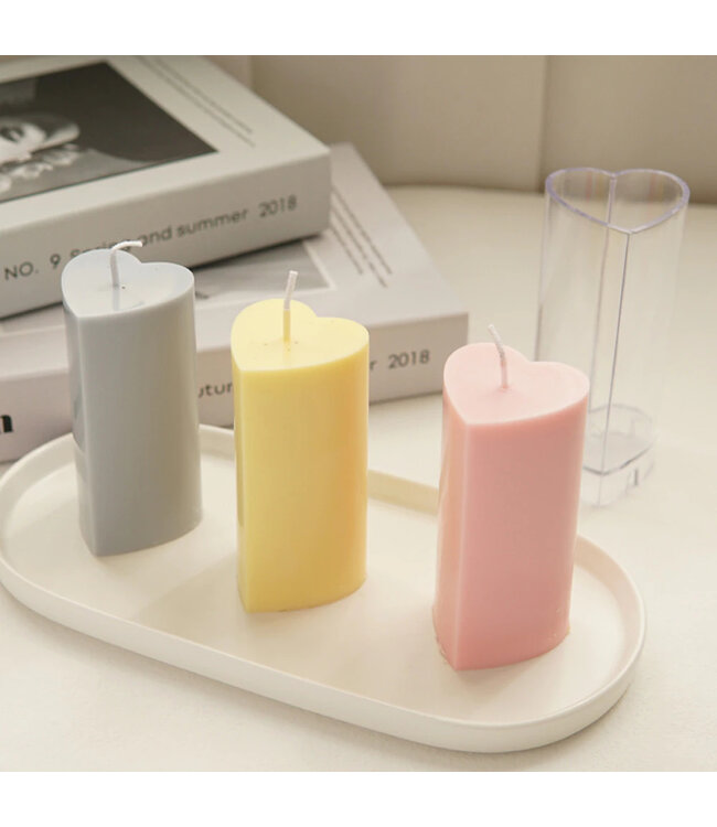 Kaarsenmal Hartpilaar Middel 128x62 mm  - Kaarsen maken