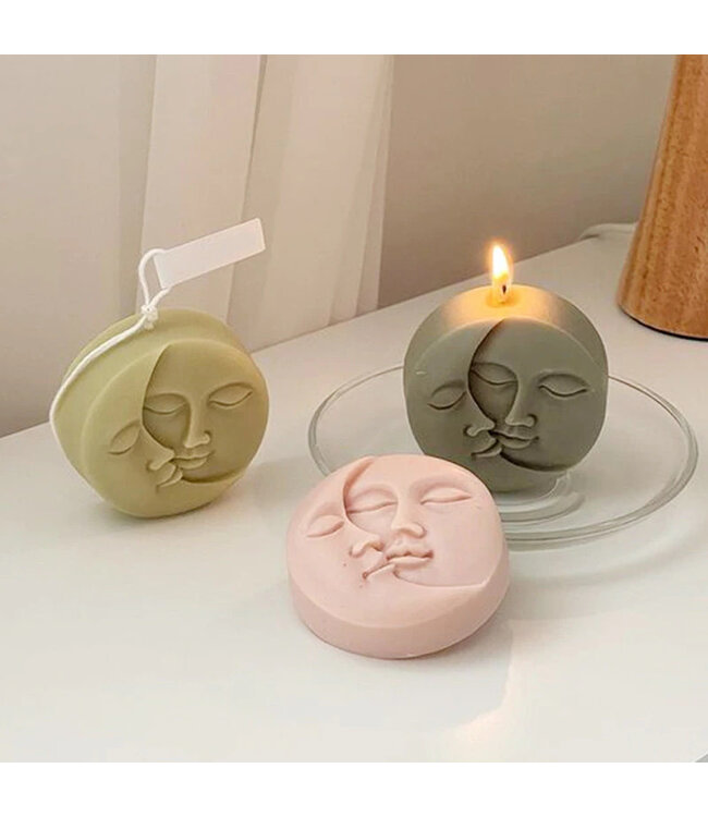 Siliconen kaarsenmal Maantjes 90x30 mm - Kaarsen maken