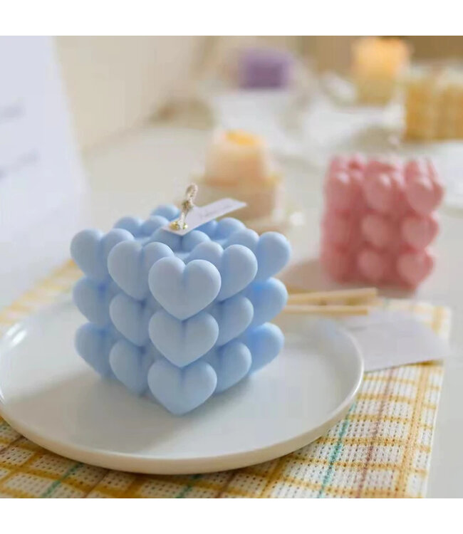 Siliconen kaarsenmal Heart Bubble 70x70x70 mm - Kaarsen maken