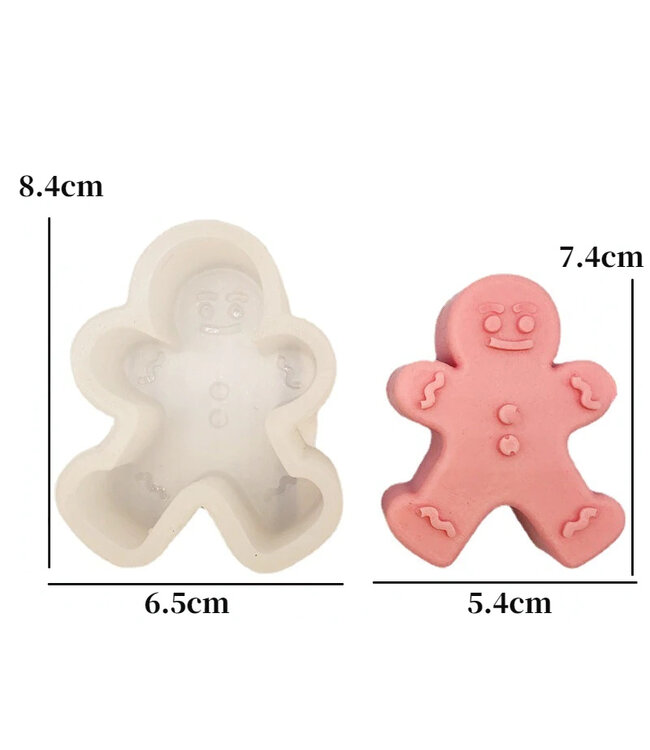 Siliconen kaarsenmal Gingerbread Man 83x68x32 mm - Kaarsen maken