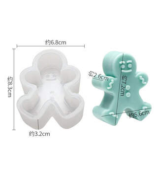 Siliconen kaarsenmal Gingerbread Man 83x68x32 mm