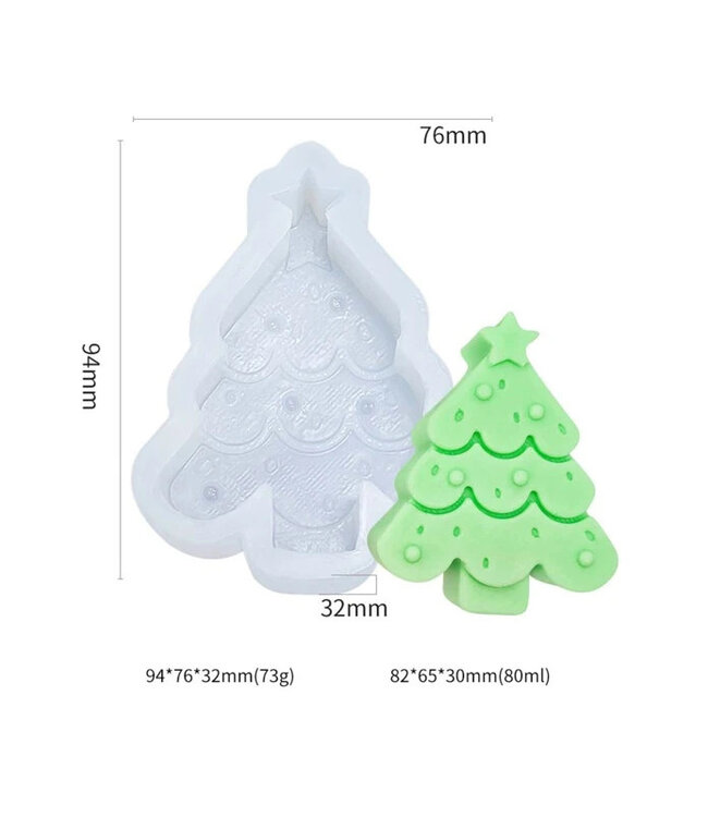 Siliconen kaarsenmal Christmas Tree 94x76x32 mm - Kaarsen maken