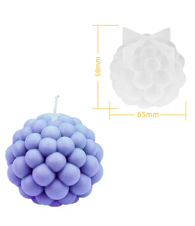 Siliconen kaarsenmal Bubble Ball Klein 65x58 mm - Kaarsen maken
