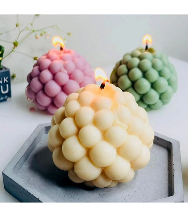 Siliconen kaarsenmal Bubble Ball Klein 65x58 mm - Kaarsen maken