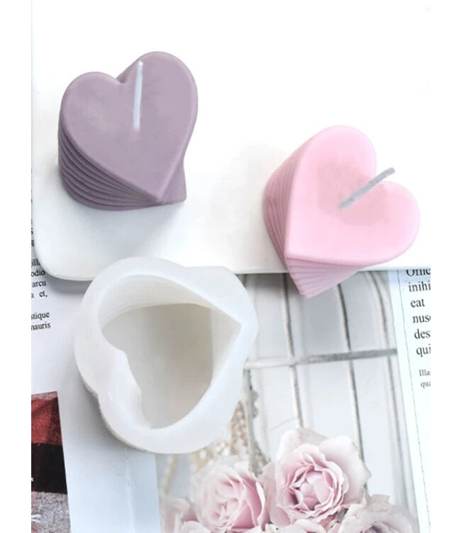 Siliconen kaarsenmal Ribbel Hart 70x50 mm - Kaarsen maken