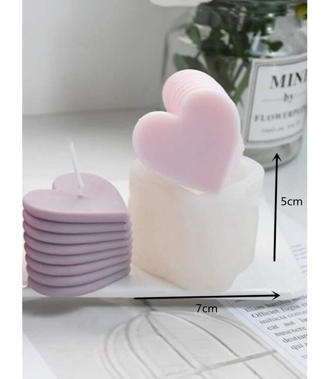 Siliconen kaarsenmal Ribbel Hart 70x50 mm - Kaarsen maken