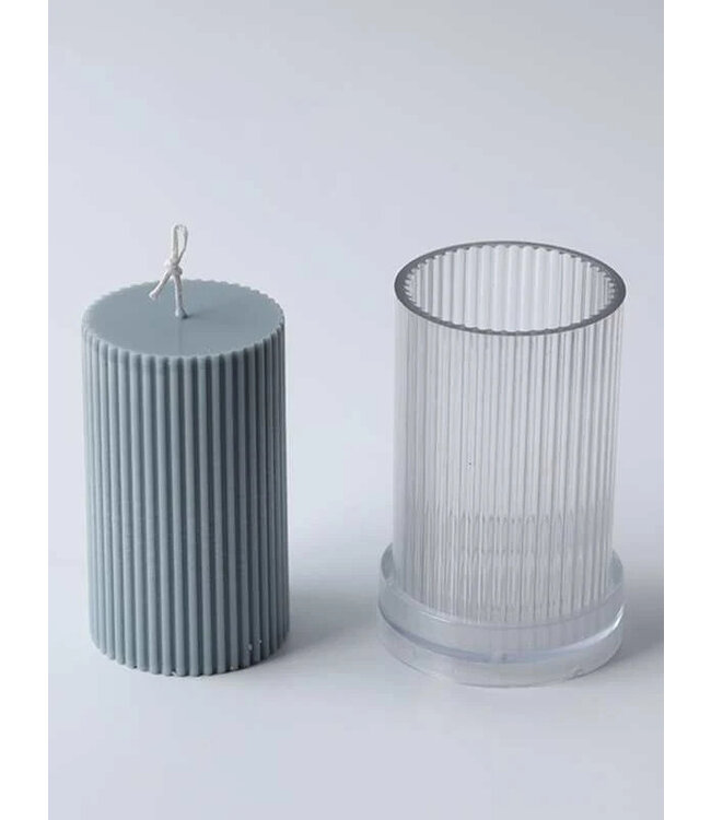 Kaarsenmal Stompkaars Ribbel Ø 64 x 85 mm - Kaarsen benodigdheden