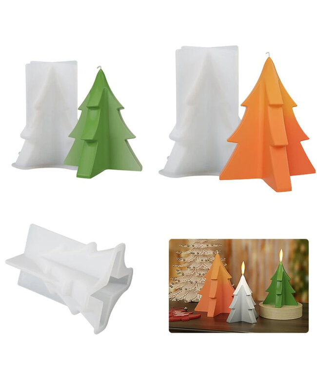 Siliconen kaarsenmal Christmas Tree Cross Small 83x77 mm - Copy - Kaarsen maken