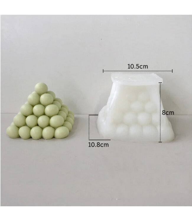 Siliconen kaarsenmal Bubble Piramide 105 x 80 mm - Kaarsen maken