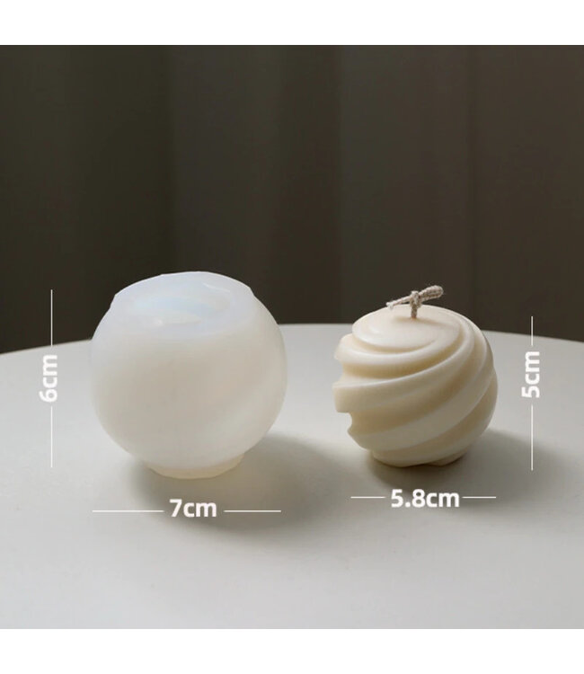 Siliconen kaarsenmal Spiraal Bol Klein 58x50 mm - Kaarsen maken