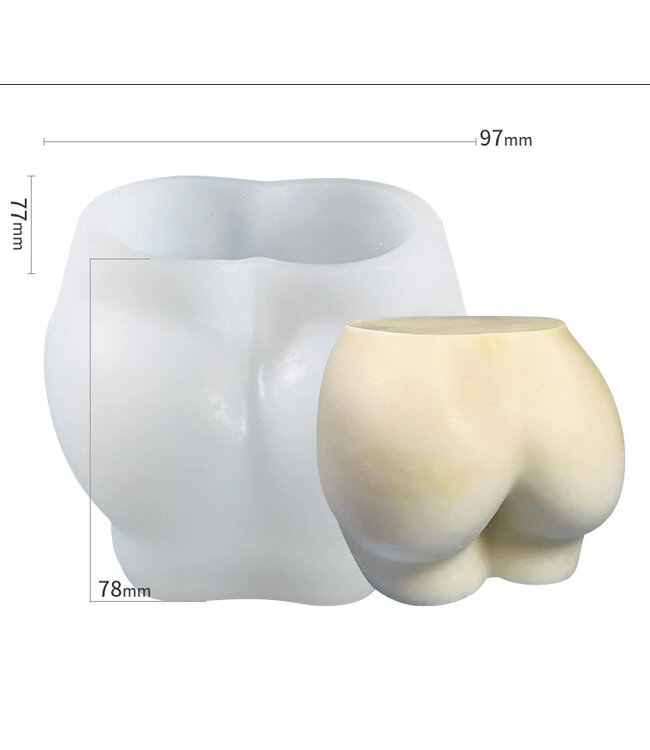 Siliconen kaarsenmal Torso Booty Groot 97x78x77 mm - Kaarsen maken